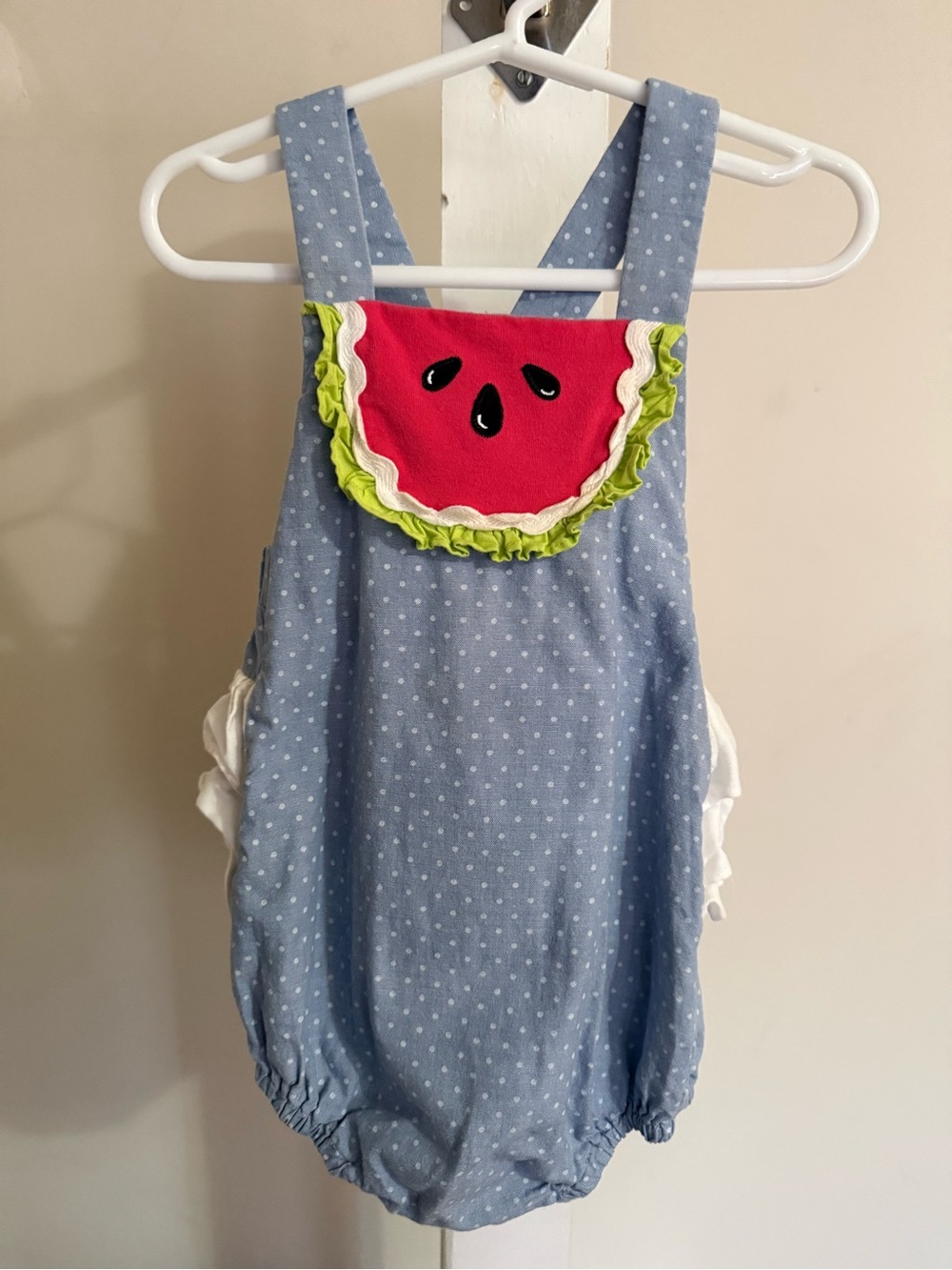 Ricrac & Ruffles Watermelon Ruffle Butt Romper
